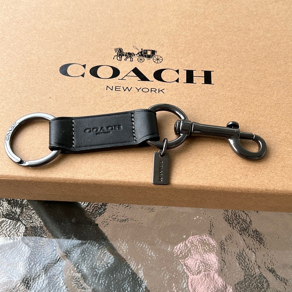Coach Trigger Snap leather unisex key fob